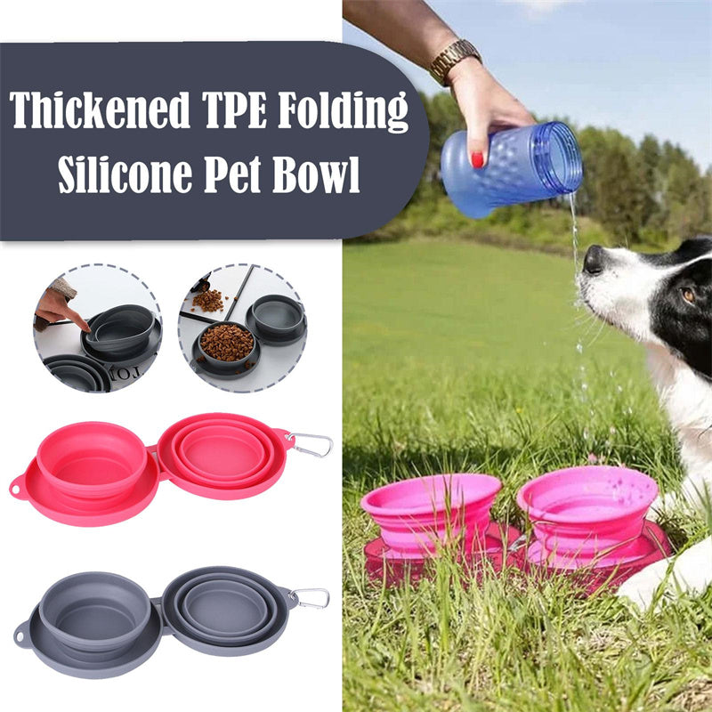 Rubber Foldable Double Bowl / Pet Feeding Bowl