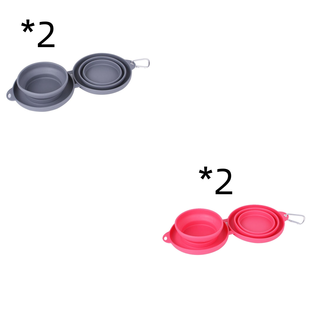 Rubber Foldable Double Bowl / Pet Feeding Bowl
