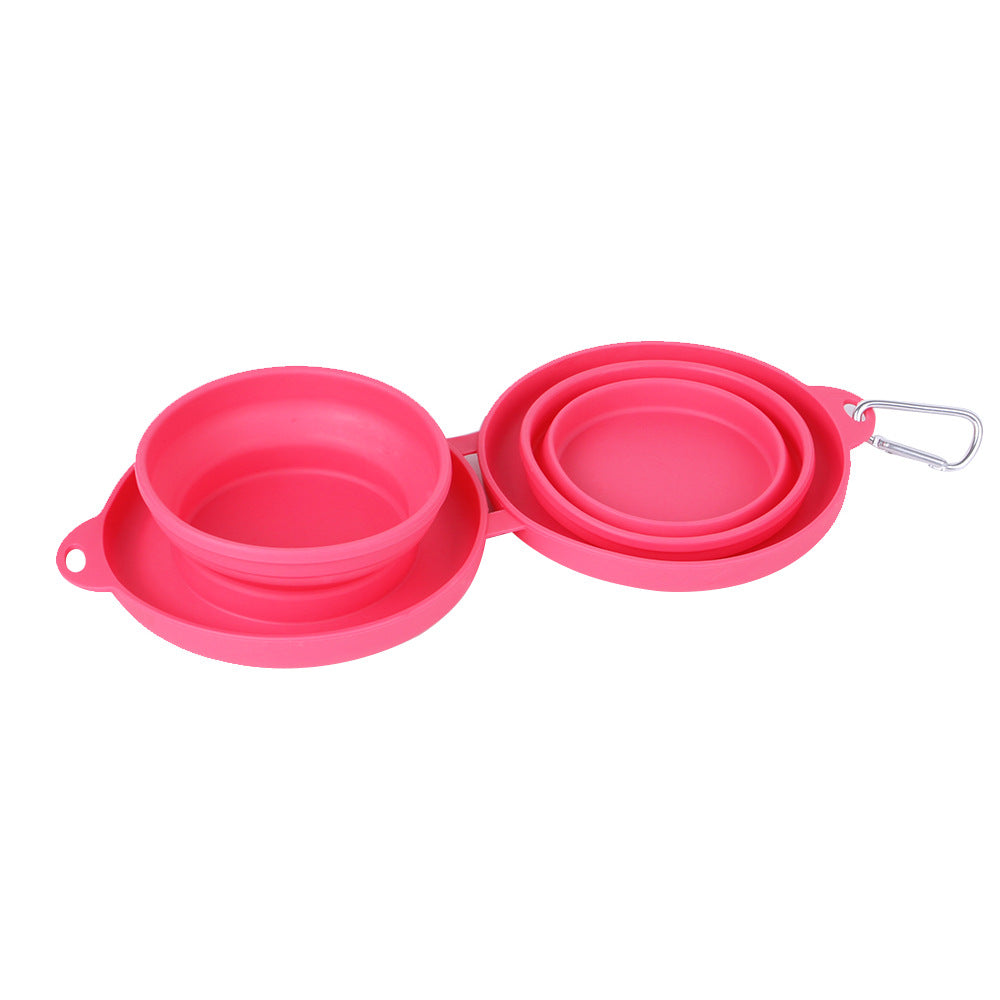 Rubber Foldable Double Bowl / Pet Feeding Bowl